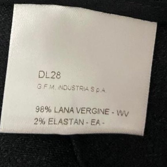 TER ET BANTINE Italian Black Wool Straight Leg Cuffed Trouser Size 42 - Picture 5 of 6